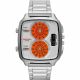 RELOJ DIESEL CON CORREA PLATEADA DE ACERO INOXIDABLE, CAJA DE ACERO INOXIDABLE, CABALLERO