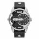 RELOJ DIESEL CON CORREA NEGRA DE CUERO, CAJA DE ACERO INOXIDABLE, CABALLERO