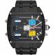RELOJ DIESEL CON CORREA NEGRA DE ACERO INOXIDABLE, CAJA DE ACERO INOXIDABLE, CABALLERO
