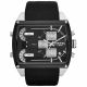 RELOJ DIESEL CON CORREA NEGRA DE CUERO, CAJA DE ACERO INOXIDABLE, CABALLERO