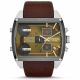 RELOJ DIESEL CON CORREA MARRON DE CUERO, CAJA DE ACERO INOXIDABLE, CABALLERO