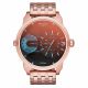 RELOJ DIESEL CON CORREA ORO ROSA DE ACERO INOXIDABLE, CAJA DE ACERO INOXIDABLE, CABALLERO