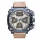 RELOJ DIESEL CON CORREA BEIGE DE CUERO, CAJA DE ACERO INOXIDABLE, CABALLERO
