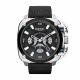 RELOJ DIESEL CON CORREA NEGRA DE CUERO, CAJA DE ACERO INOXIDABLE, CABALLERO