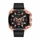 RELOJ DIESEL CON CORREA NEGRA DE CUERO, CAJA DE ACERO INOXIDABLE, CABALLERO