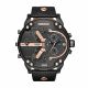 RELOJ DIESEL CON CORREA NEGRA DE CUERO, CAJA DE ACERO INOXIDABLE, CABALLERO