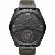 RELOJ DIESEL CON CORREA NEGRA DE JEANS Y CUERO, CAJA DE ACERO INOXIDABLE, CABALLERO