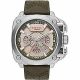 RELOJ DIESEL CON CORREA VERDE DE LONA, CAJA DE ACERO INOXIDABLE, CABALLERO