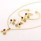 JUEGO ARETES CADENA PULSERA ANILLO