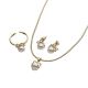 JUEGO ARETES CADENA ANILLO