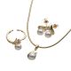 JUEGO ARETES CADENA ANILLO