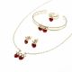 JUEGO  ARETES CADENA PULSERA ANILLO