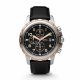 RELOJ FOSSIL CON CORREA NEGRA DE CUERO, CAJA DE ACERO INOXIDABLE, CABALLERO