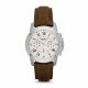 RELOJ FOSSIL CON CORREA MARRON DE CUERO, CAJA DE ACERO INOXIDABLE, CABALLERO