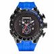 RELOJ HUMMER PILOT CON CORREA AZUL DE SILI, CAJA DE ACERO INOXIDABLE, CABALLERO
