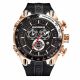 RELOJ HUMMER PILOT CON CORREA NEGRA DE SILI, CAJA DE ACERO INOXIDABLE, CABALLERO