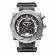 RELOJ HUMMER SPEED CON CORREA NEGRA DE SILI, CAJA DE ACERO INOXIDABLE, CABALLERO