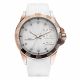 RELOJ HUMMER MILANO 2 CON CORREA BLANCA DE SILI, CAJA DE ACERO INOXIDABLE, DAMA