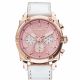 RELOJ HUMMER NIGHT CON CORREA BLANCA DE CUERO CAJA DE ACERO INOXIDABLE DAMA