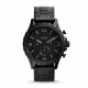 RELOJ FOSSIL CON CORREA NEGRA DE ACERO INOXIDABLE, CAJA DE ACERO INOXIDABLE, CABALLERO
