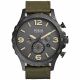 RELOJ FOSSIL CON CORREA VERDE DE CUERO, CAJA DE ACERO INOXIDABLE, CABALLERO
