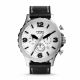 RELOJ FOSSIL CON CORREA NEGRA DE CUERO, CAJA DE ACERO INOXIDABLE, CABALLERO