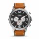 RELOJ FOSSIL CON CORREA MARRON DE CUERO, CAJA DE ACERO INOXIDABLE, CABALLERO