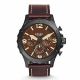 RELOJ FOSSIL CON CORREA VINOTINTO DE CUERO, CAJA DE ACERO INOXIDABLE, CABALLERO