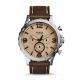 RELOJ FOSSIL CON CORREA MARRON DE CUERO, CAJA DE ACERO INOXIDABLE, CABALLERO