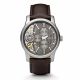 RELOJ FOSSIL CON CORREA MARRON DE CUERO, CAJA DE ACERO INOXIDABLE, CABALLERO
