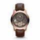RELOJ FOSSIL CON CORREA MARRON DE CUERO, CAJA DE ACERO INOXIDABLE, CABALLERO