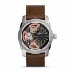 RELOJ FOSSIL CON CORREA MARRON DE CUERO, CAJA DE ACERO INOXIDABLE, CABALLERO