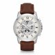 RELOJ FOSSIL CON CORREA MARRON DE CUERO, CAJA DE ACERO INOXIDABLE, CABALLERO