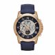 RELOJ FOSSIL CON CORREA AZUL DE CUERO, CAJA DE ACERO INOXIDABLE, CABALLERO