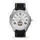 RELOJ FOSSIL CON CORREA NEGRA DE CUERO, CAJA DE ACERO INOXIDABLE, CABALLERO