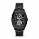 RELOJ FOSSIL CON CORREA NEGRA DE ACERO INOXIDABLE, CAJA DE ACERO INOXIDABLE, CABALLERO