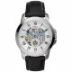RELOJ FOSSIL CON CORREA NEGRA DE CUERO, CAJA DE ACERO INOXIDABLE, CABALLERO