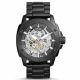 RELOJ FOSSIL CON CORREA NEGRA DE ACERO INOXIDABLE, CAJA DE ACERO INOXIDABLE, CABALLERO