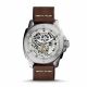 RELOJ FOSSIL CON CORREA MARRON DE CUERO, CAJA DE ACERO INOXIDABLE, CABALLERO