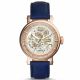 RELOJ FOSSIL CON CORREA AZUL DE CUERO CAJA DE ACERO INOXIDABLE CABALLERO