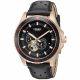 RELOJ FOSSIL CON CORREA NEGRA DE CUERO, CAJA DE ACERO INOXIDABLE, CABALLERO