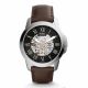 RELOJ FOSSIL CON CORREA MARRON DE CUERO, CAJA DE ACERO INOXIDABLE, CABALLERO