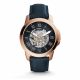 RELOJ FOSSIL CON CORREA AZUL DE CUERO, CAJA DE ACERO INOXIDABLE, CABALLERO