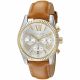 RELOJ MK CON CORREA CARAMEL DE CUERO, CAJA DE ACERO INOXIDABLE, DAMA
