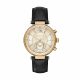 RELOJ MK CON CORREA NEGRA DE CUERO, CAJA DE ACERO INOXIDABLE, DAMA
