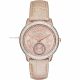RELOJ MK CON CORREA BEIGE DE CUERO, CAJA DE ACERO INOXIDABLE, DAMA