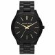 RELOJ MK CON CORREA NEGRA DE ACERO INOXIDABLE CAJA DE ACERO INOXIDABLE DAMA