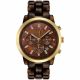 RELOJ MICHAEL KORS CON CORREA MARRON DE ACRILICO, CAJA DE ACERO INOXIDABLE, DAMA