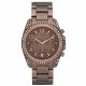 RELOJ MICHAEL KORS CON CORREA MARRON DE ACERO INOXIDABLE, CAJA DE ACERO INOXIDABLE, DAMA