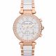 RELOJ MICHAEL KORS  CORREA ORO ROSA BLANCA DE ACERO INOXIDABLE, CAJA DE ACERO INOXIDABLE, DAMA